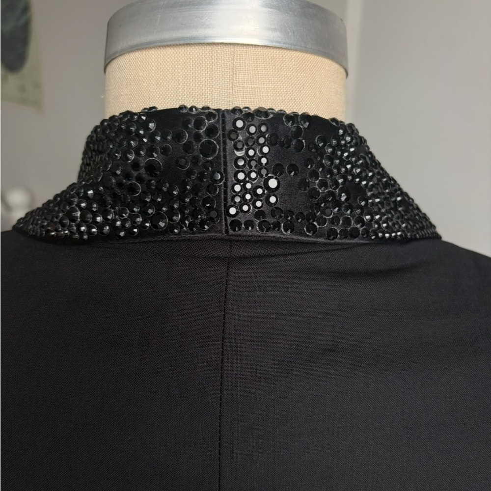 Haute Hippie Tuxedo Style Jacket With Black Diamantes - Picture 7 of 10